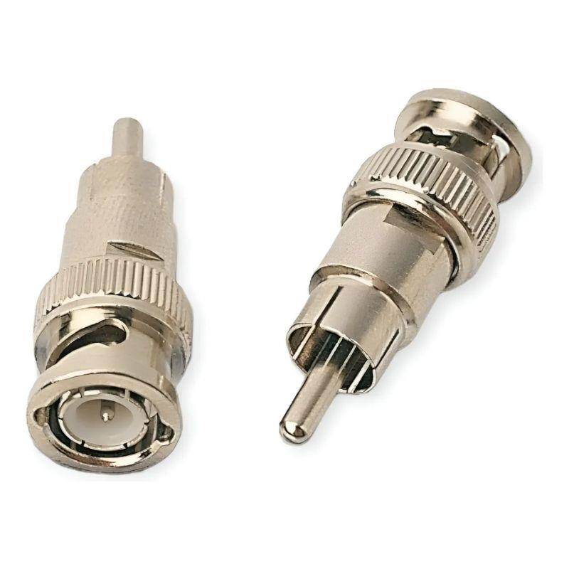 Kit 5 Conectores Adaptadores BNC Macho x RCA Macho - 5 Unidades