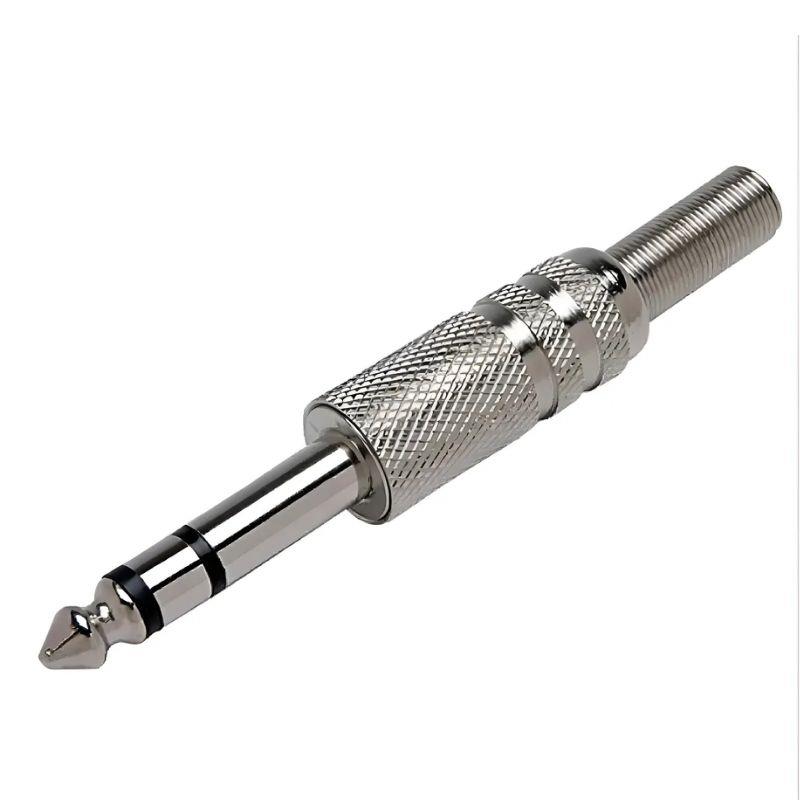 Kit 5 Conectores Plug P10 Estéreo Macho - 5 Unidades