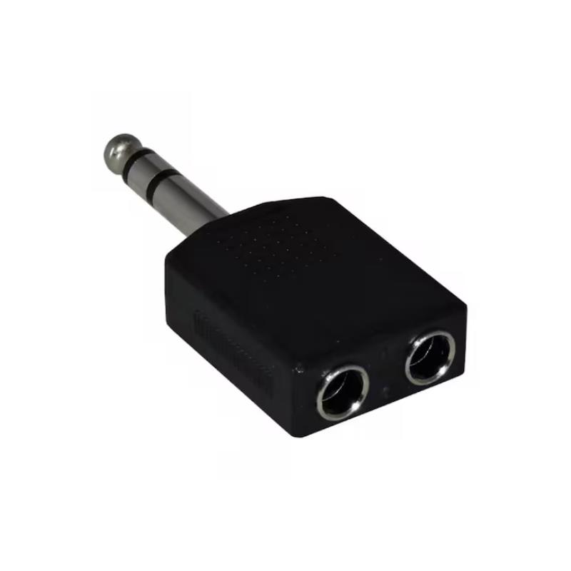 Kit 5 Adaptadores P10 Macho Mono x 2 P10 Fêmea - 5 Unidades