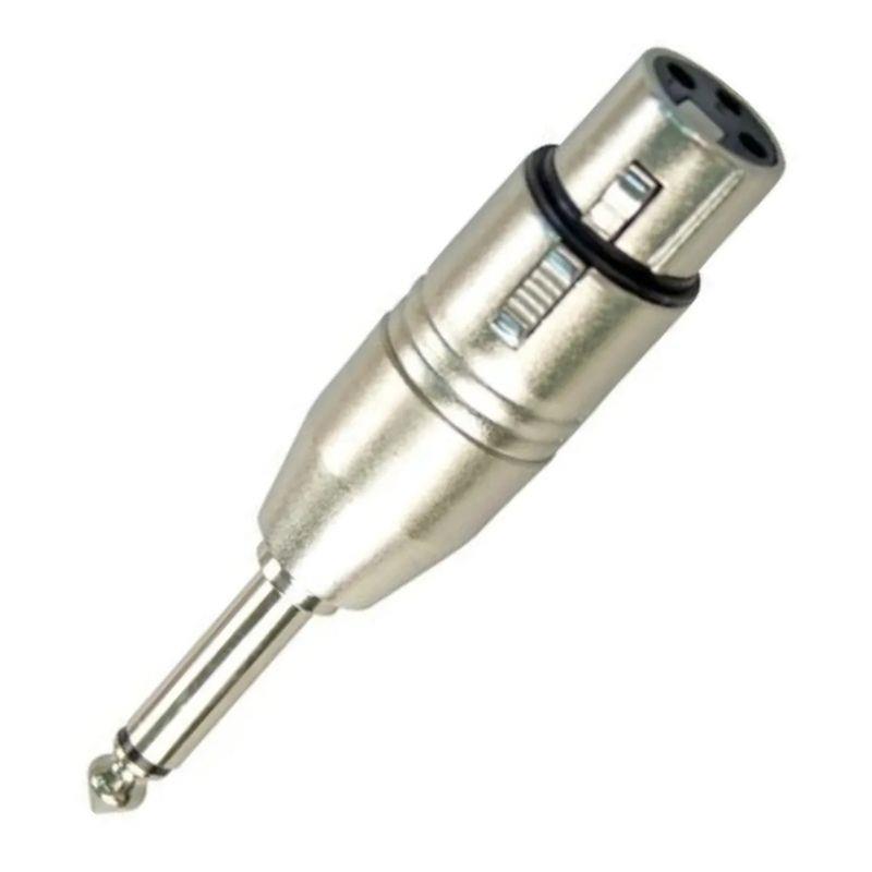 Conector XLR Fêmea x P10 Macho Mono