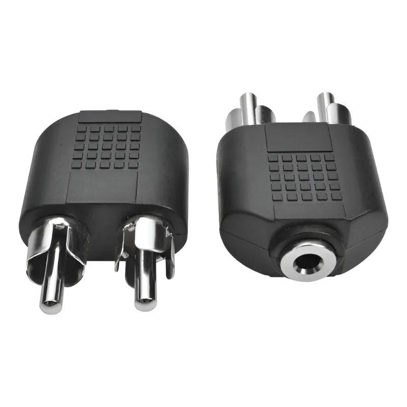 Kit 5 Adaptadores 2 RCA Macho x P2 Fêmea - 5 Unidades