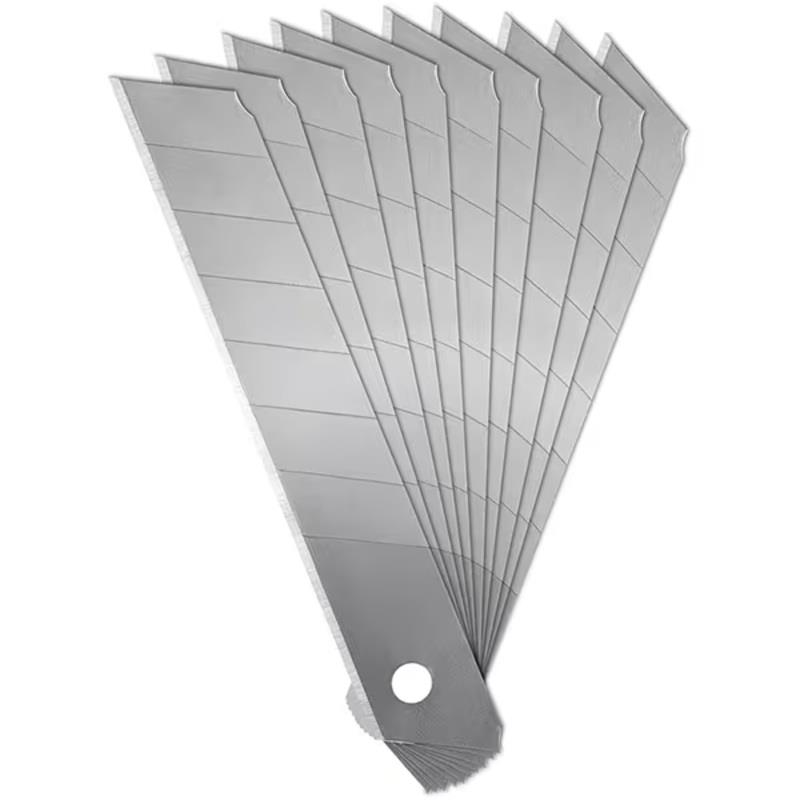 Lâmina Estilete Largo 18mm em Aço Carbono Spiral - 10 Unidades