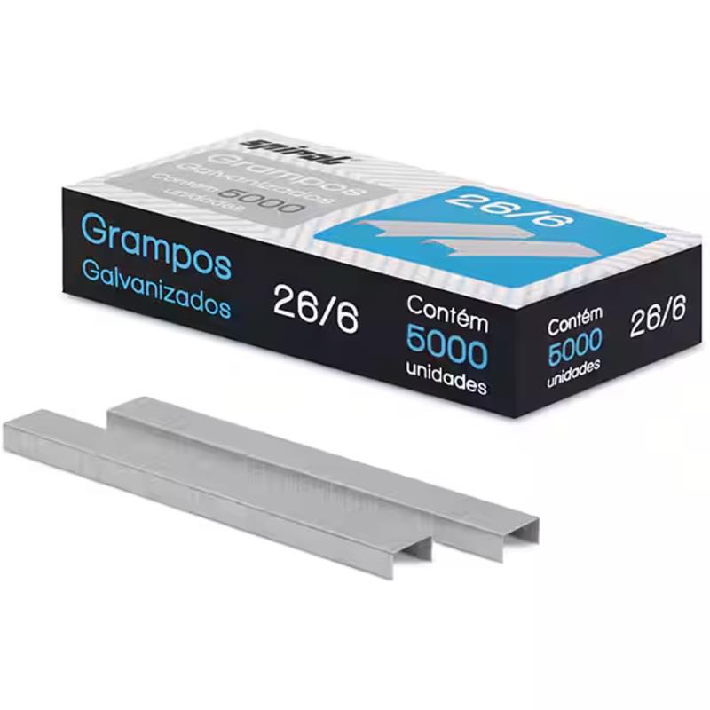 Caixa Grampo Galvanizado, 26/6, 63230 Spiral - 5000 Unidades