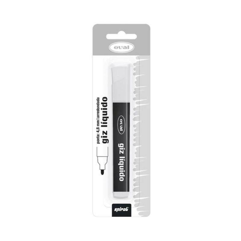 Giz Líquido Ponta Redonda 4,8mm Branco Oval