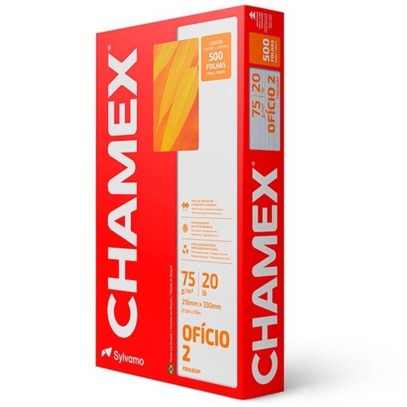 Papel Sulfite Ofício 2 75g 216mmx330mm Chamex - 500 Folhas