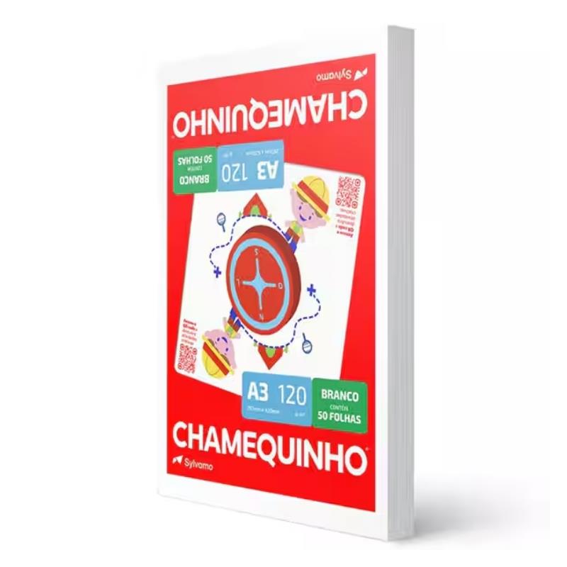 Papel Sulfite Chamequinho Para Projetos Criativos Branco A3 120g 297x420mm - 50 Folhas