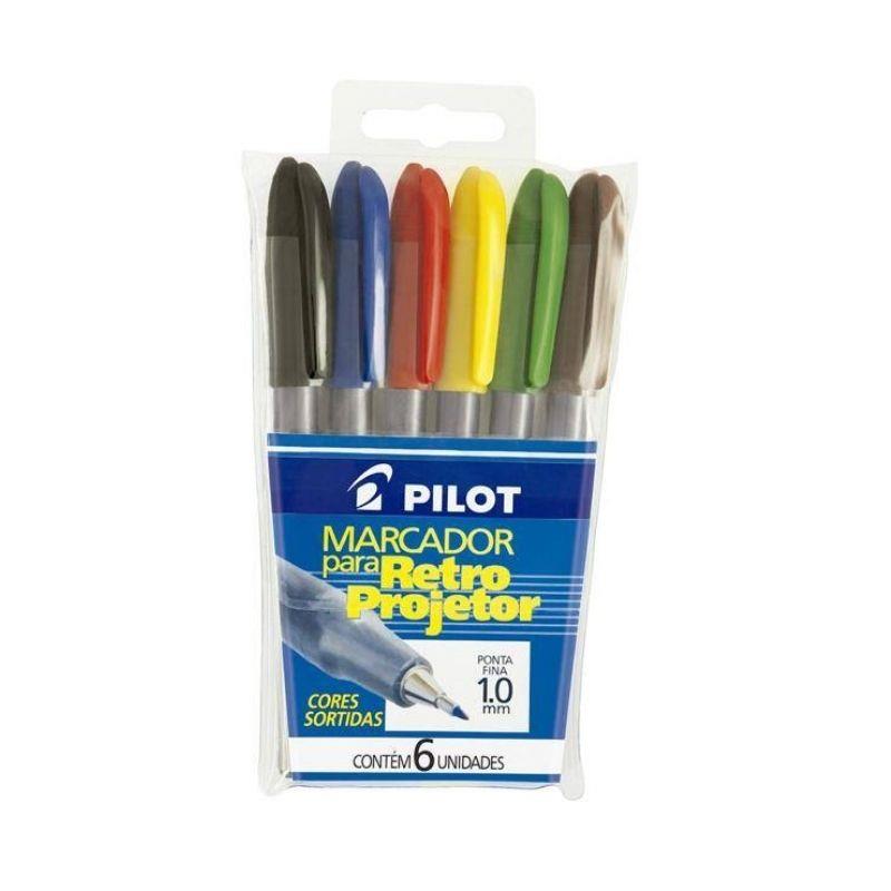 Caneta Retro-projetor 6 Cores 1.0mm Pilot