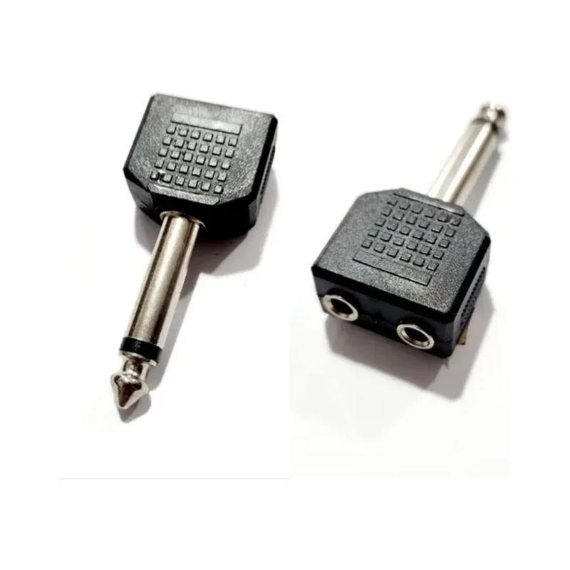 Kit 10 Adaptadores P2 Mono Femea x 1 P10 Mono Macho - 10 Unidades
