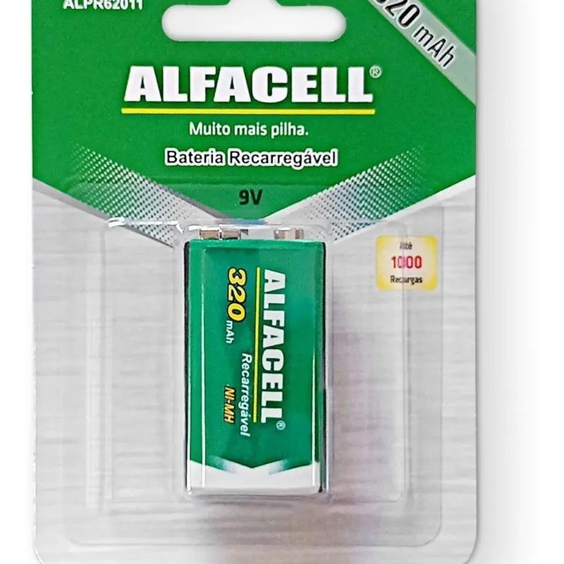 Pilha Recarregável 320mAh 9V ALPR62011 Alfacell - 1 Unidade