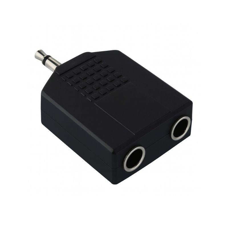 Kit 5 Plugs Adaptador de Áudio P10 Macho para 2 P10 Fêmea