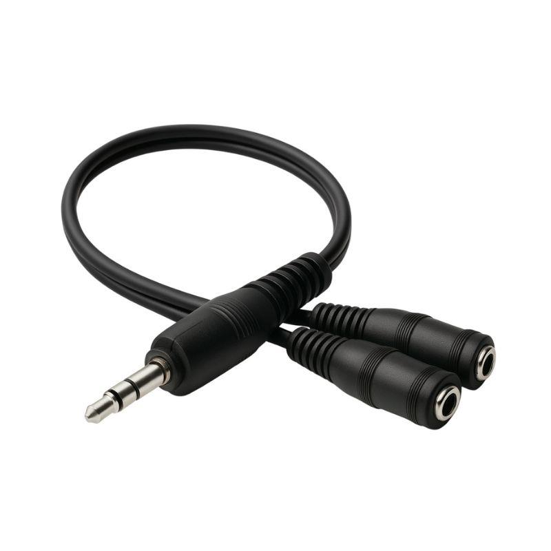 Kit 5 Cabos Adaptador Multiplicador P2 Estéreo Macho para 2 P2 Estéreo Fêmea