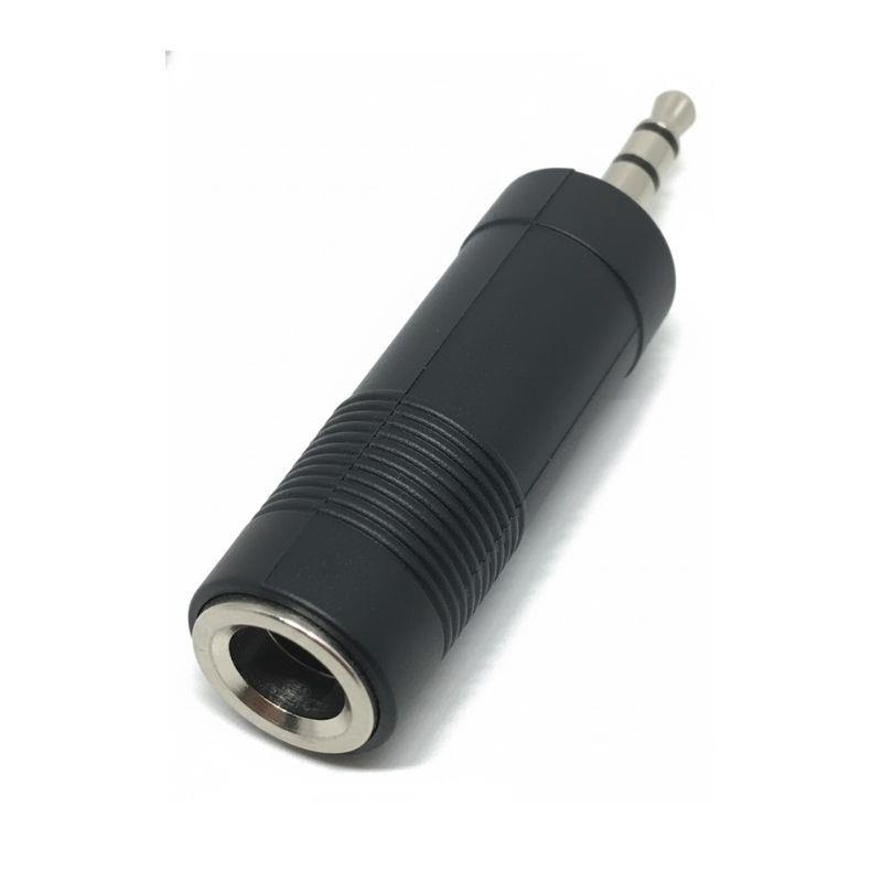 Kit 5 Plugs Adaptador de Áudio Estéreo P2 Macho para P10 Fêmea