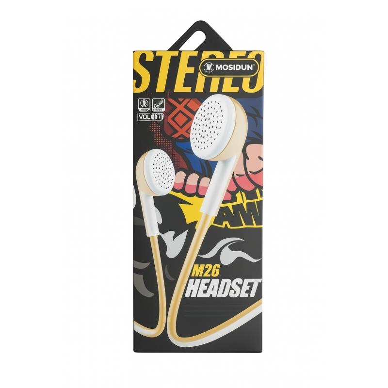 Fones de Ouvido com Fio M26 Mosidun Branco