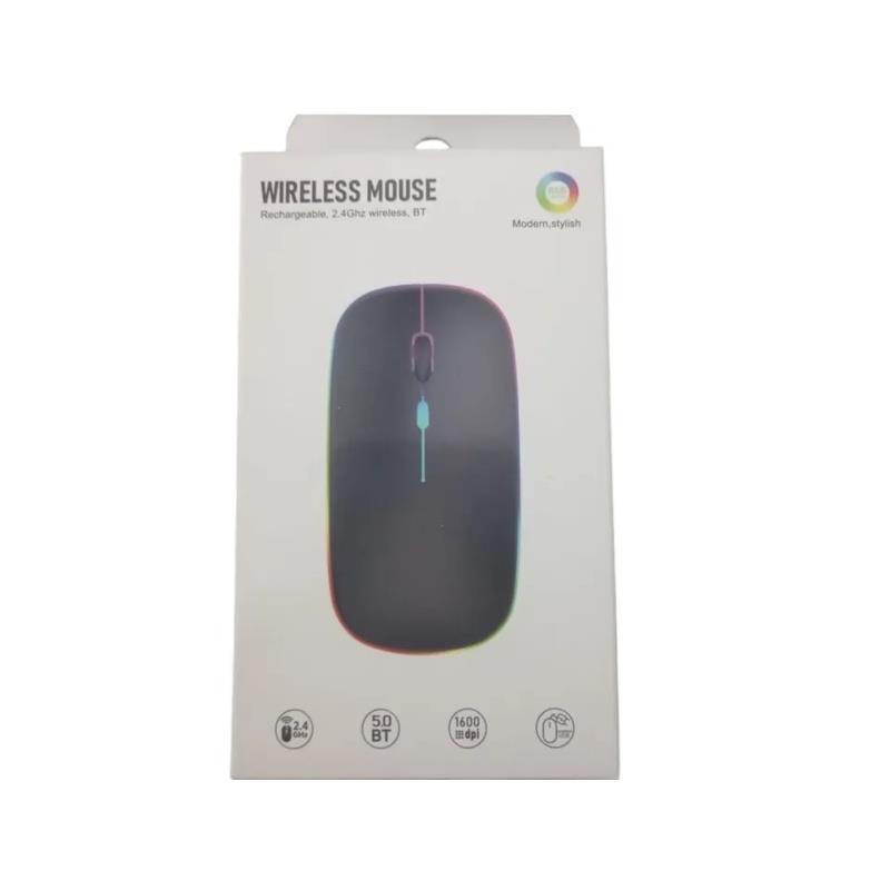 Mouse Sem Fio Recarregável Bluetooth 5.0 1600DPI com Led RF-6800C B-Max