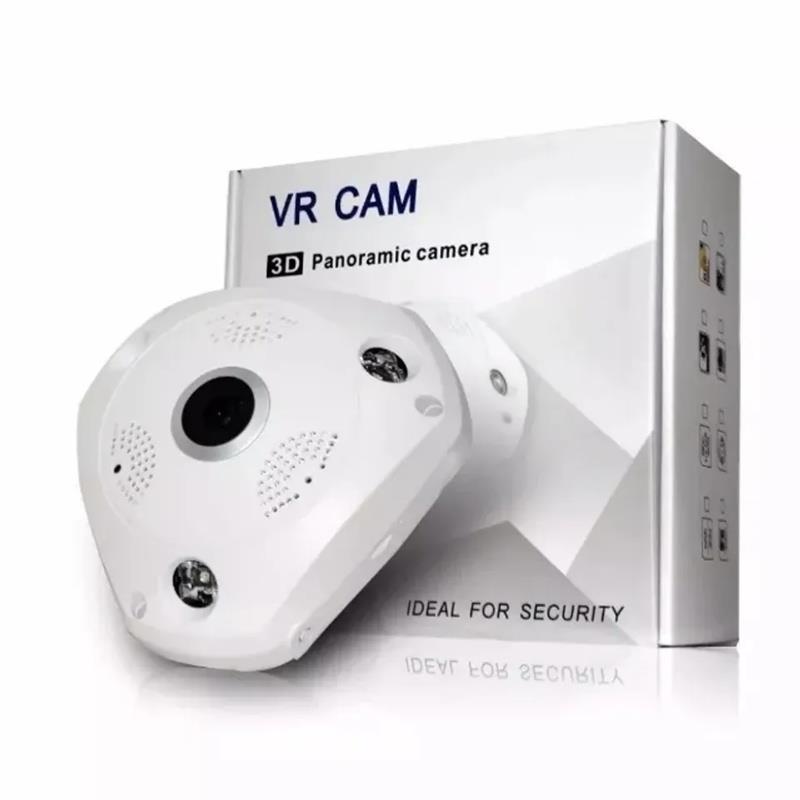 Câmera de Segurança Panorâmica Sem Fio IP Wifi 360º Lente Olho de Peixe VR CAM
