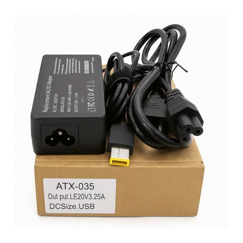 Fonte Carregador Notebook Lenovo 20V 3.25A Conector USB