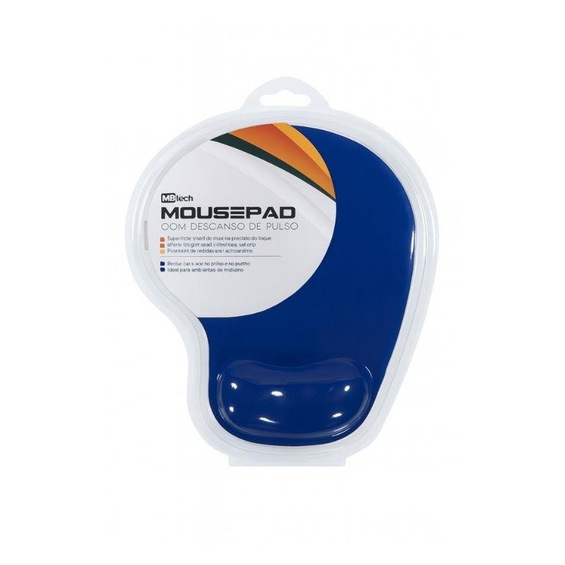 Mousepad Com Apoio de Pulso 19.5x23cm GB54200 MBTech Azul