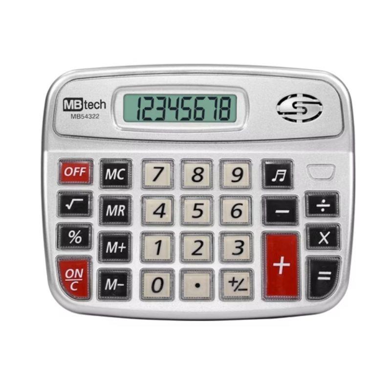 Calculadora Eletrônica 8 Dígitos GB54322 MBTech Prata