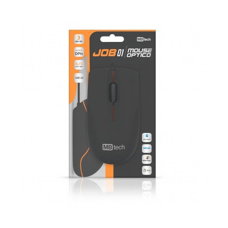 Mouse com Fio USB JOB01 MB54142 MBTech Preto