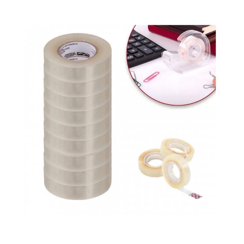 Kit 8 Rolos de Fita de Adesiva Pequena Durex Transparente GB59237 MB Tools 18mm x 20m - 8 Unidades