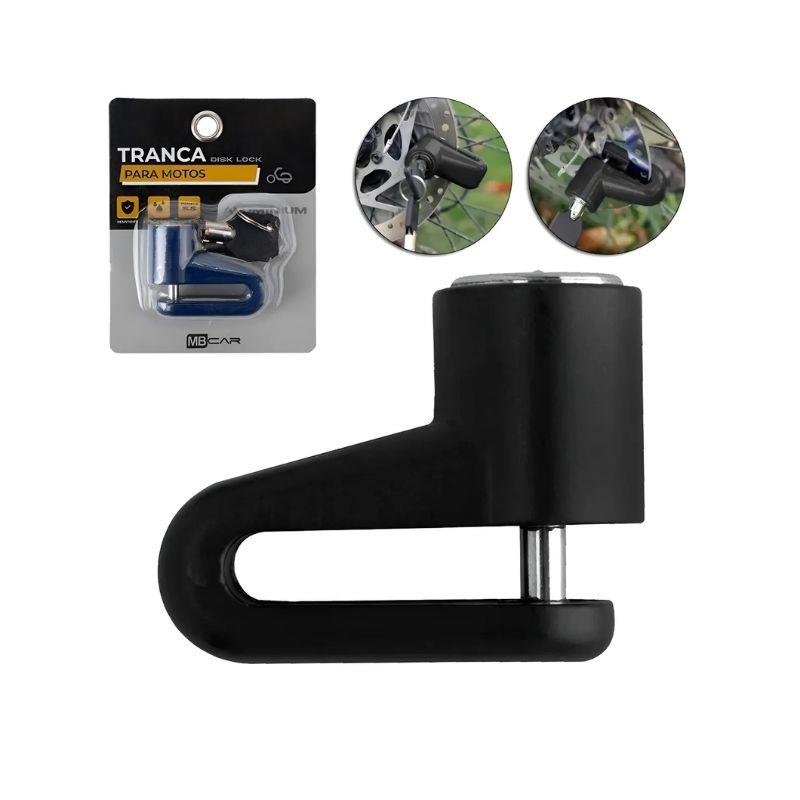 Trava de Segurança Disco de Freio Moto Antifurto MB Car Preto