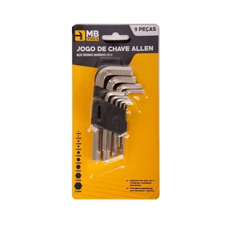 Conjunto Chave Allen Pequenas Aço Cromo Vanádio GB59144 MB Tools - 9 Peças