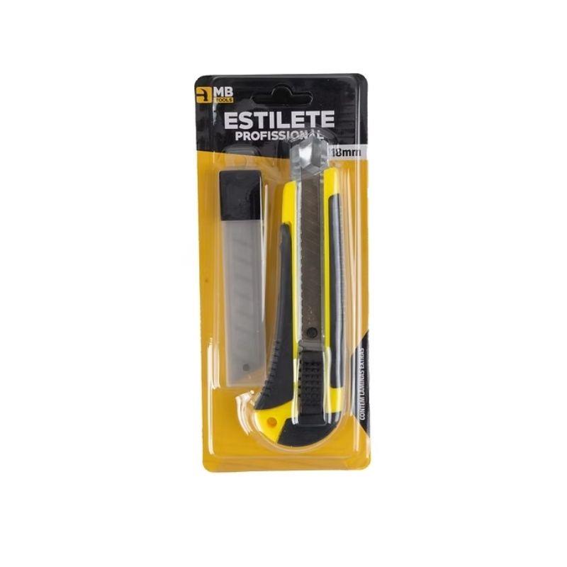 Estilete Profissional 18mm GB59213 MB Tools 3 Lâminas Extras