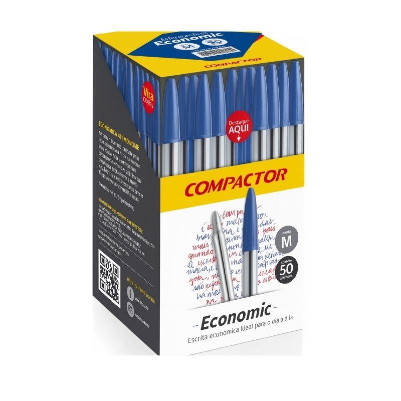 Caixa Caneta Esferográfica 1.0 Média Economic Compactor - 50 Unidades