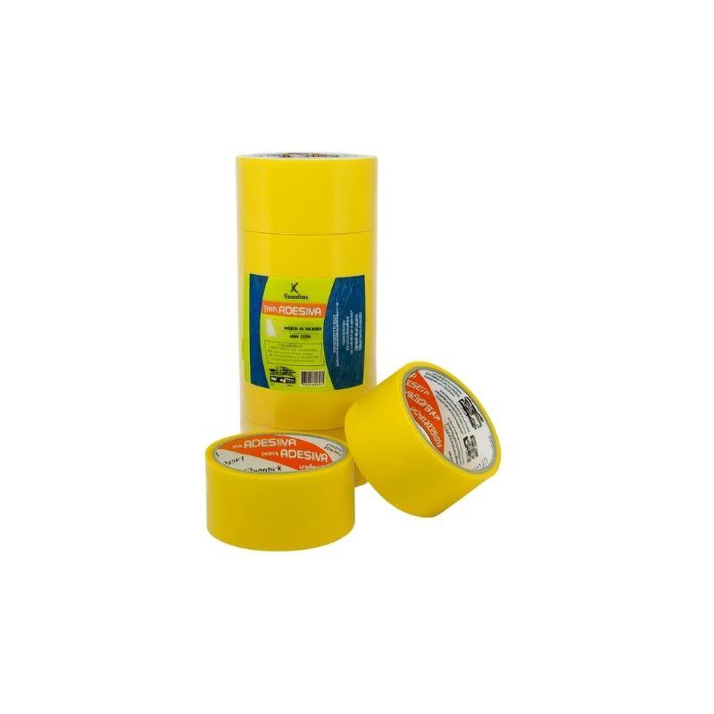 Kit 5 Rolos Fita Adesiva Amarela 45mm x 40m Koretech - 5 Unidades