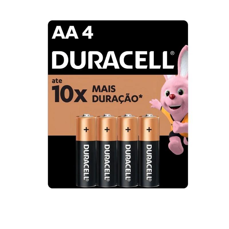 Cartela Pilha Alcalina AA Duracell - 4 Unidades