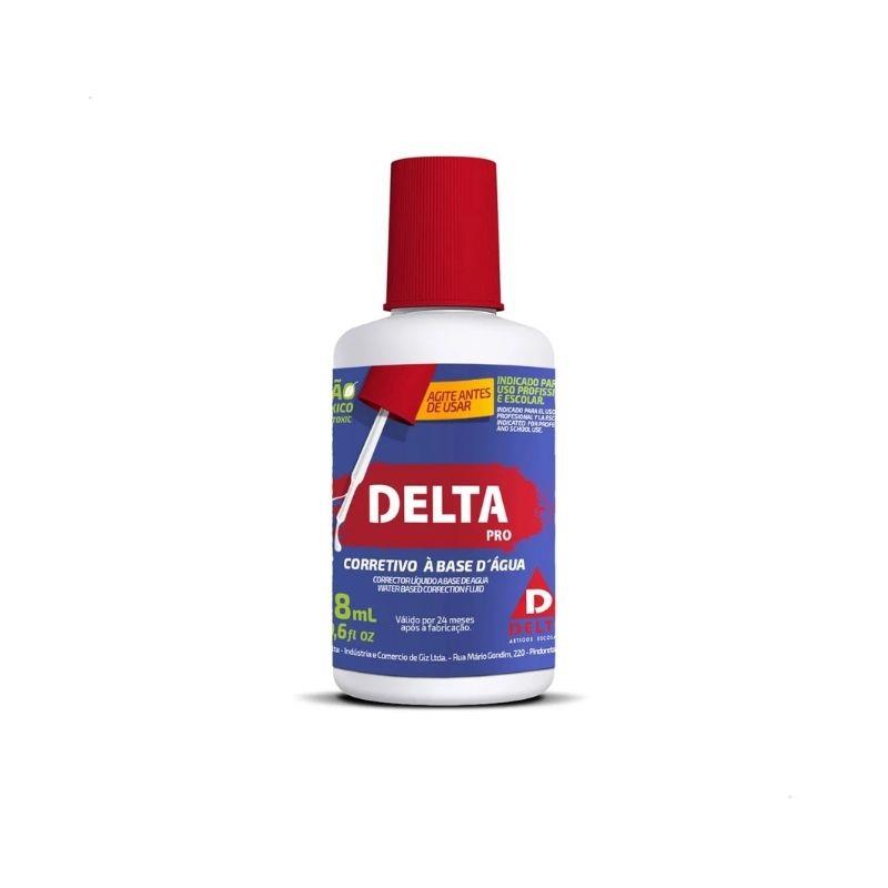 Kit Corretivo Líquido Escolar Branco 18ml Delta - 12 Unidades