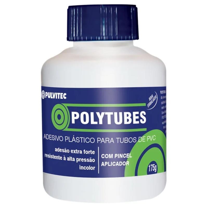 Cola Adesivo Plástico PVC Rígido Polytubes Pulvitec 175g