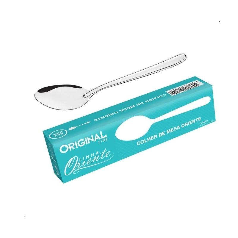 Conjunto 24 Colheres Mesa Sopa Inox Oriente Original Line - 24 Unidades