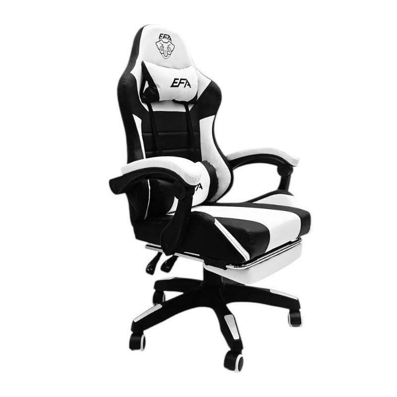 Cadeira Escritório Gamer Couro Sintético Start EFA Preto e Branco