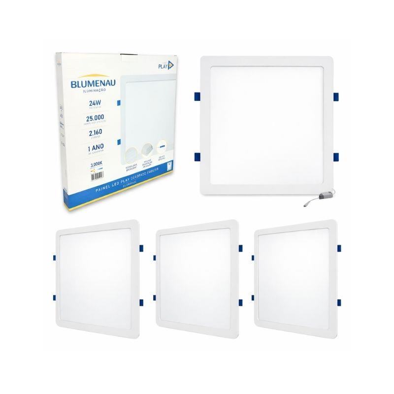 Painel de Led Embutir Tech Slim Blumenau 24W 3000k Bivolt - Quente