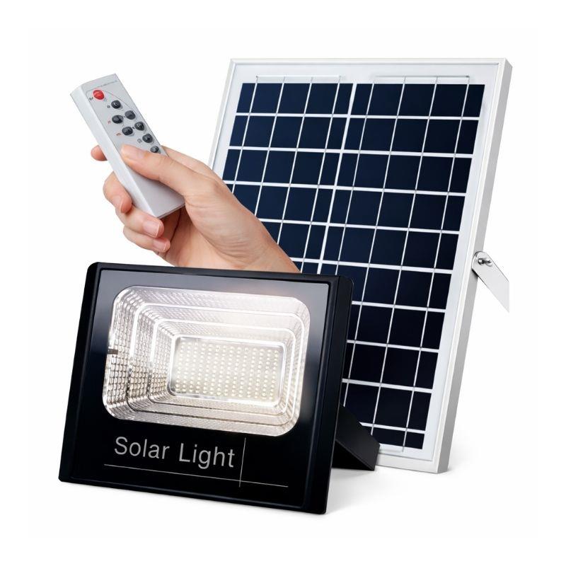Holofote Led Refletor Solar 50W Zem Controle Remoto - Branco Frio