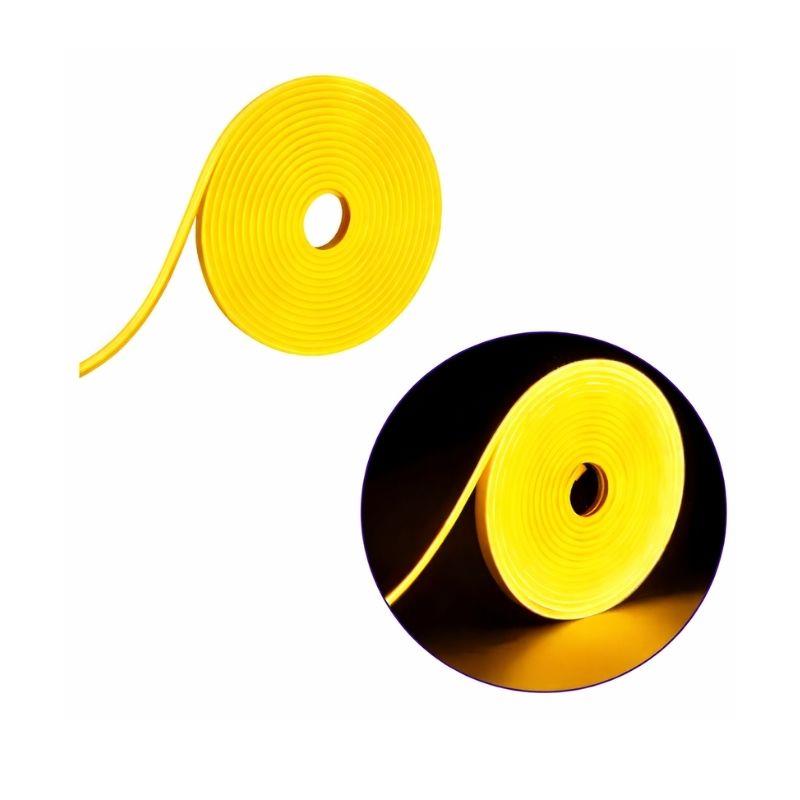 Mangueira Led Neon Flex Impermeável 12V Bivolt 5m Zem - Amarelo