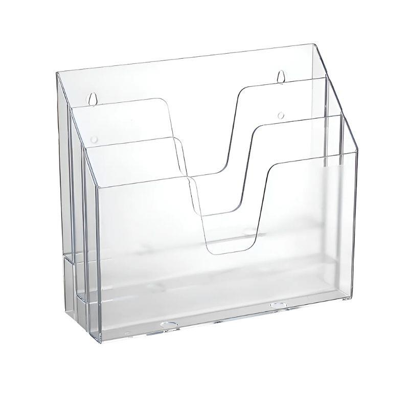 Organizador de Mesa ou Parede Triplo Horizontal Acrílico Cristal
