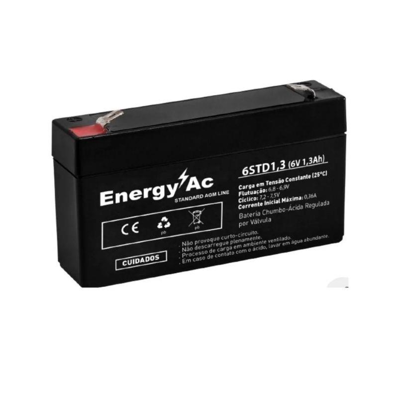 Bateria Selada AGM 6V 1.3Ah Nobreak, Automação, Balanças 6STD1.3 Fortim