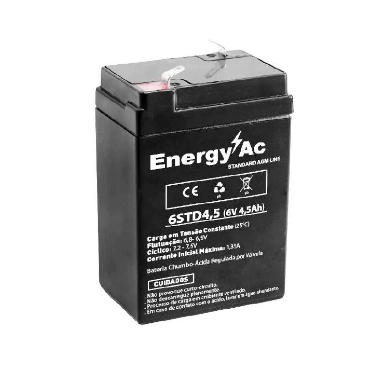 Bateria Selada AGM 6V 4.5Ah Relógios de Ponto, Brinquedos, Balanças 6STD4.5 Fortim