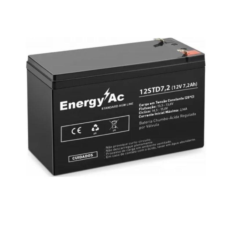 Bateria Selada AGM 12V 7Ah Cerca Elétrica, Alarme, Energia Solar 12STD7A Fortim