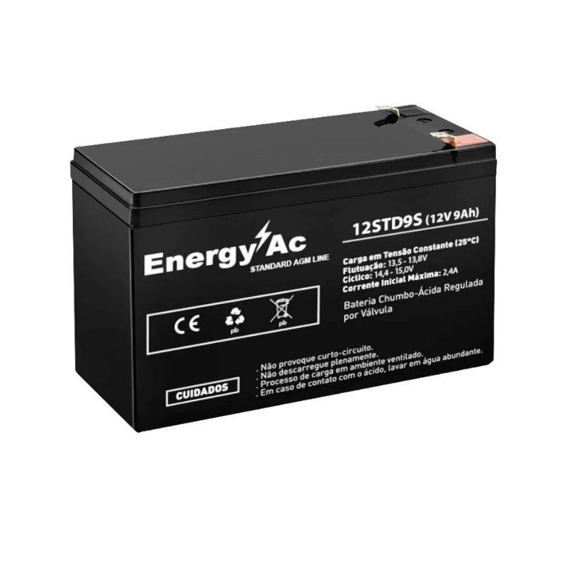 Bateria Selada AGM 12V 9Ah Nobreaks, Alarme, Energia Solar 12STD7A Fortim