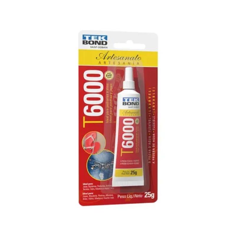 Cola Permanente Flexível Transparente Artesanato T6000 TekBond 25g