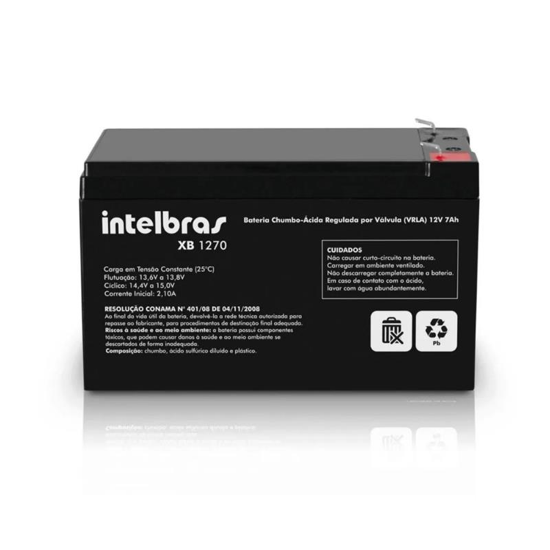 Bateria de Chumbo-ácido VRLA Nobreak 12V 7Ah Selada XB 1270 Intelbras