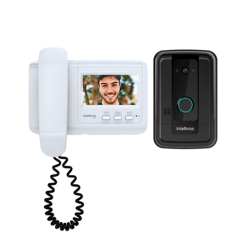Kit Vídeo Porteiro Eletrônico com Unidade Interna e Externa IVR 4 Intelbras