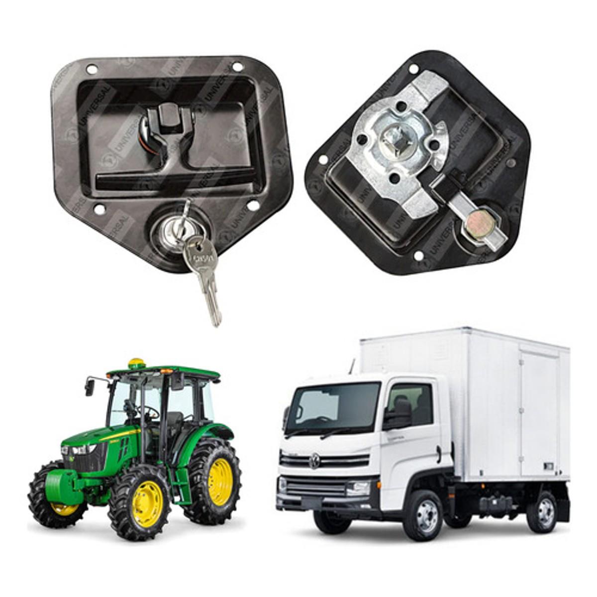 Kit 2 Maçaneta Puxador Externo Carro Agrícola Baú Motor Home - UN / 2