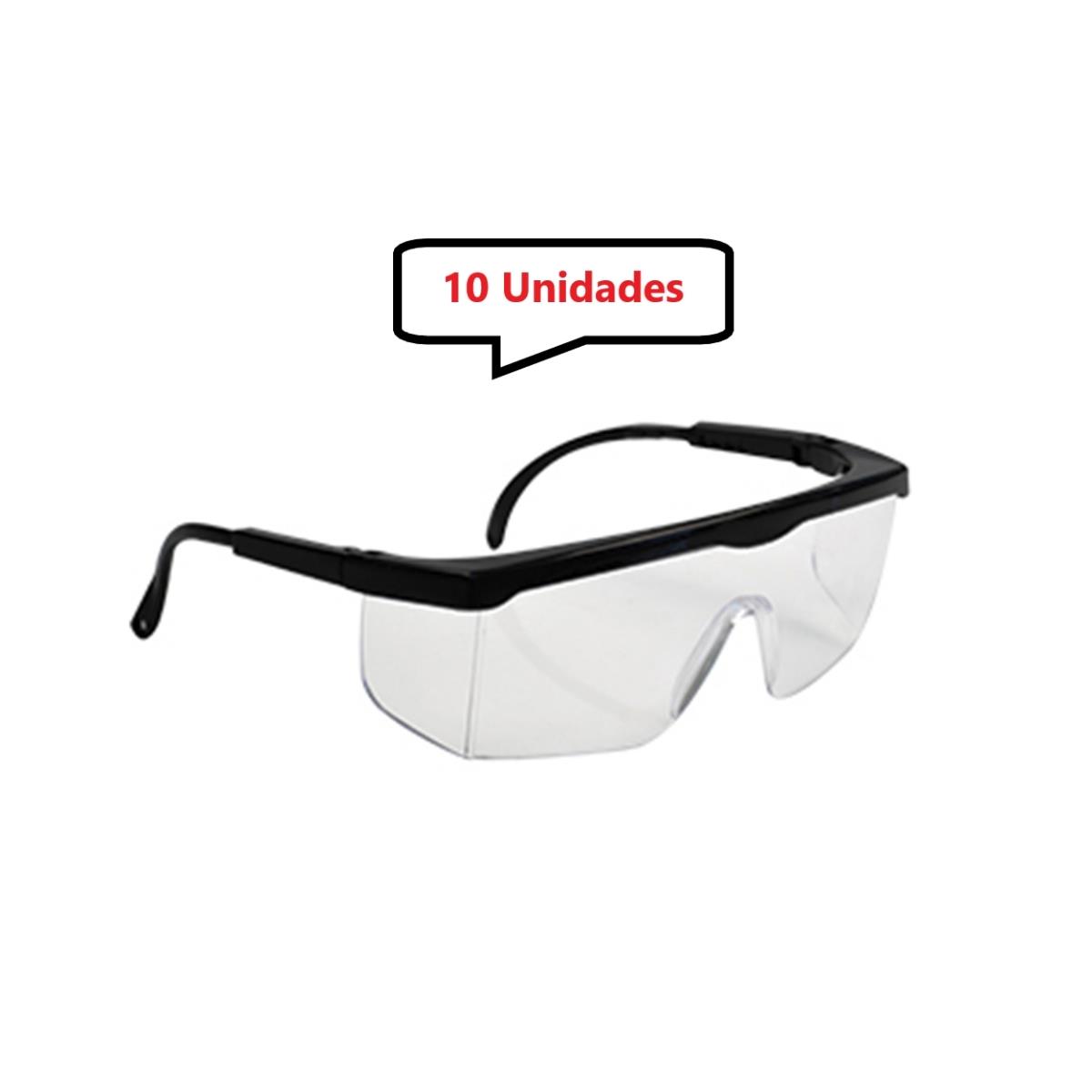 Kit 10 óculos Proteção Epi Incolor Promoção Anti Virus Ca - UN / 10