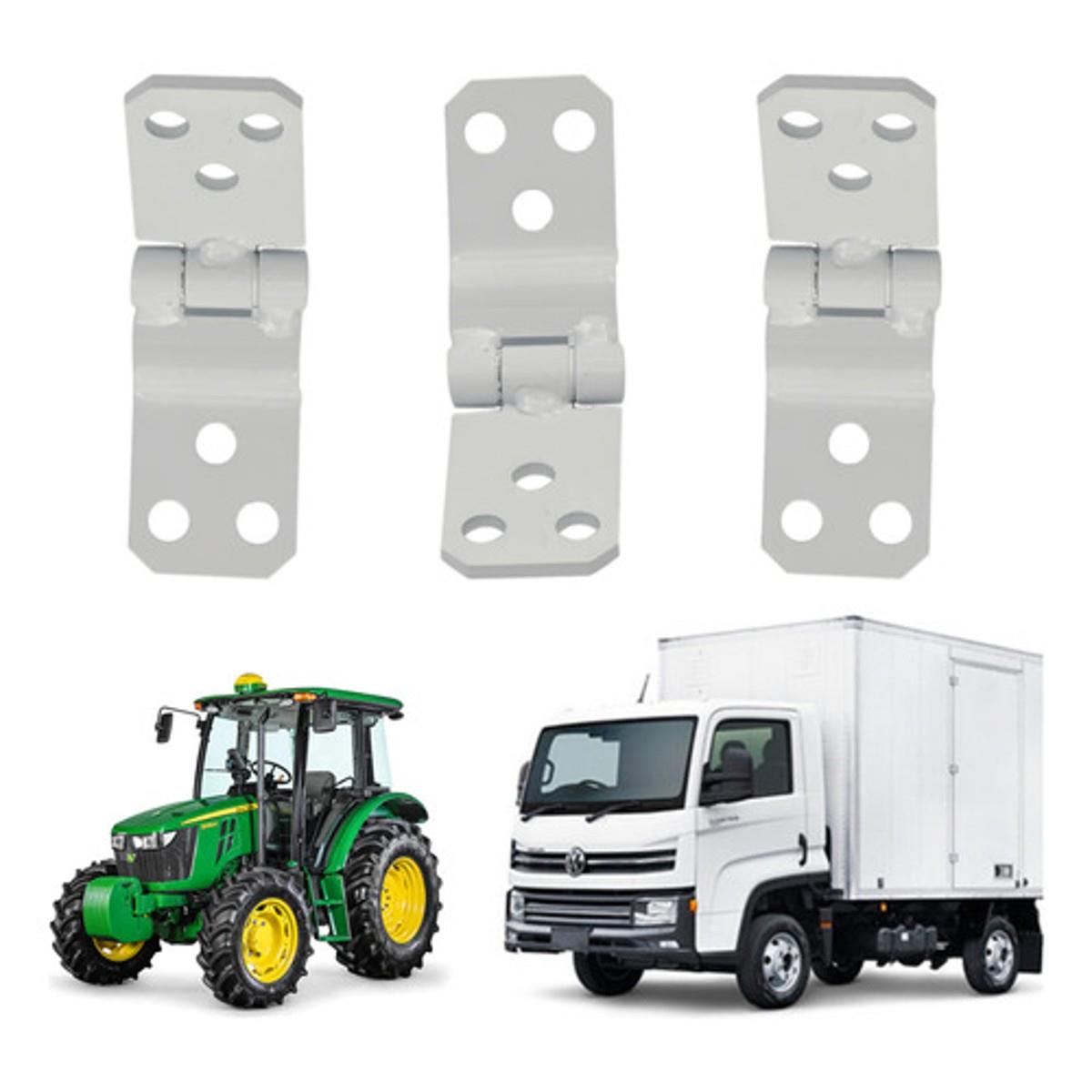 Kit 3 Dobradiças Porta Linha Agrícola Baú Cabine Uso Geral - UN / 3