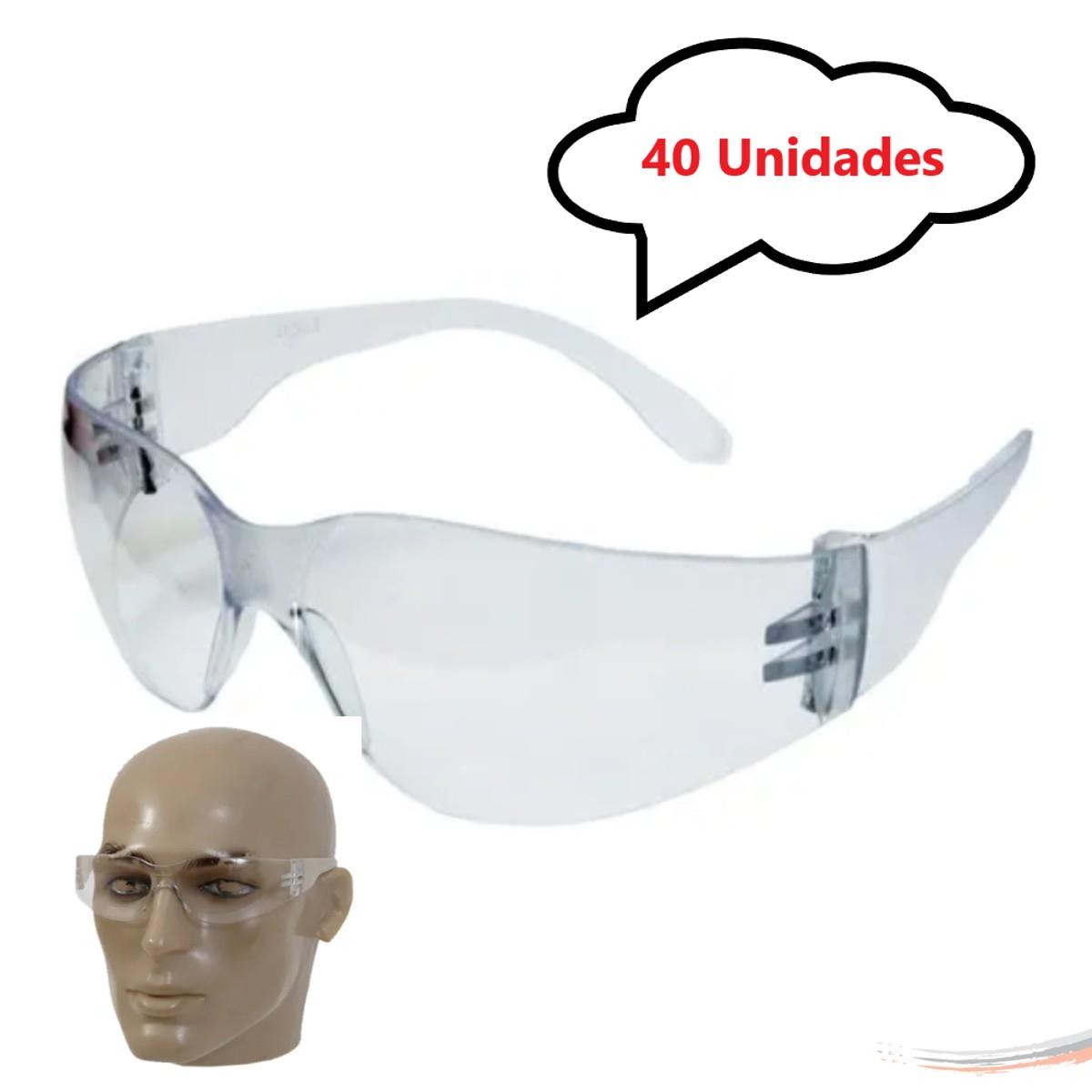 Kit 40 óculos Proteção Segurança Epi Croma Incolor Promoção - UN / 40