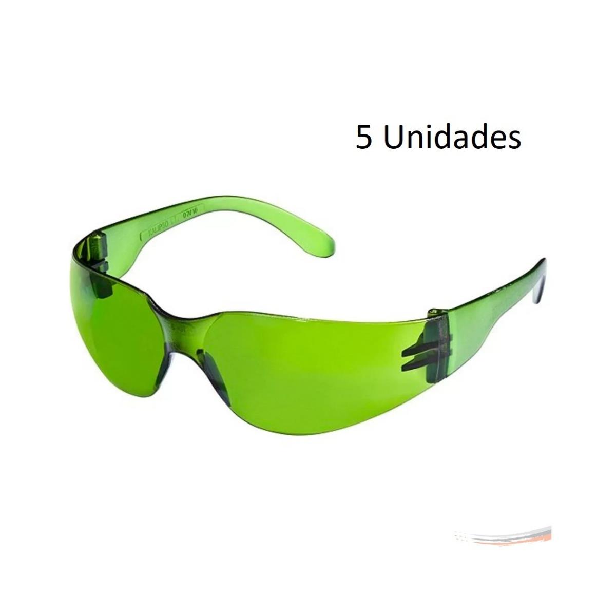 Kit 5 óculos Epi Proteção Segurança Modelo Croma Verde Ca - UN / 5